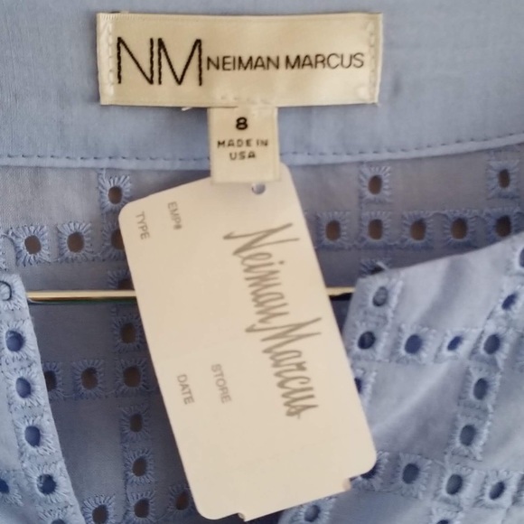 NWT Neiman Marcus light blue Eyelet top. - Picture 8 of 8